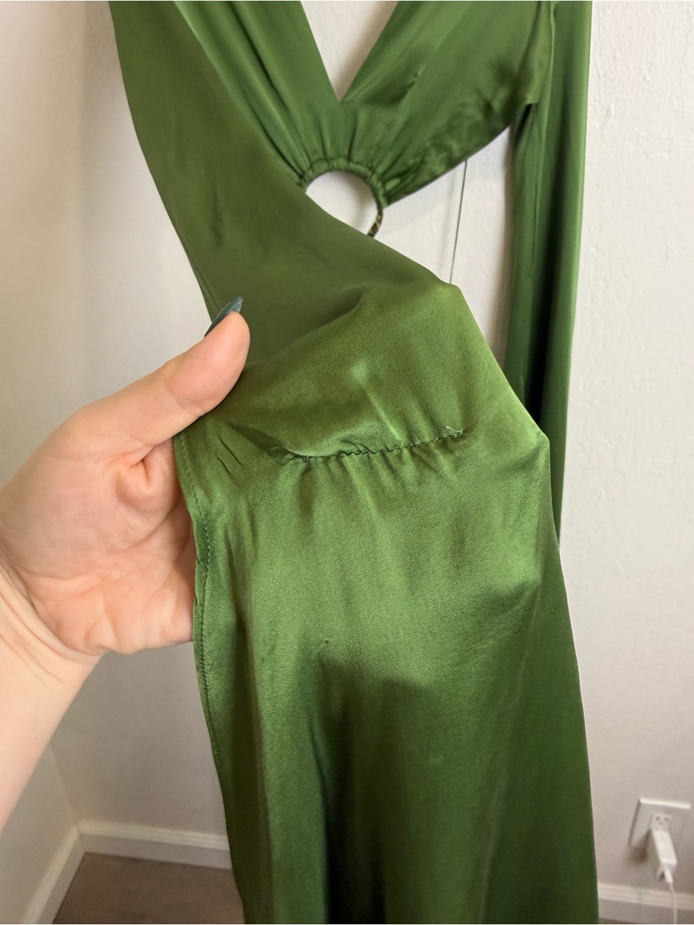 Cult Gaia Jasmin Silk Cutout Gown Green Size Small - Picture 6 of 12